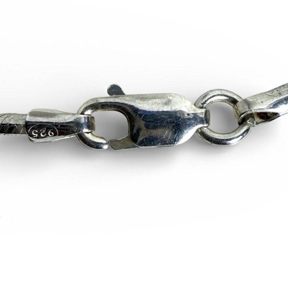 Sterling Silver Box Chain Necklace 20" Italy 925 Unisex - Picture 5 of 9